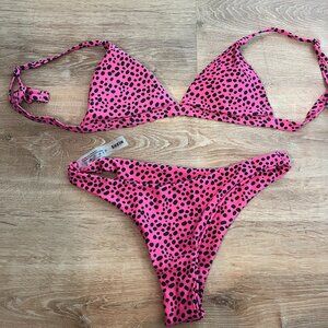 BRAND NEW Shein Bikini Set Pink Cheetah Print S